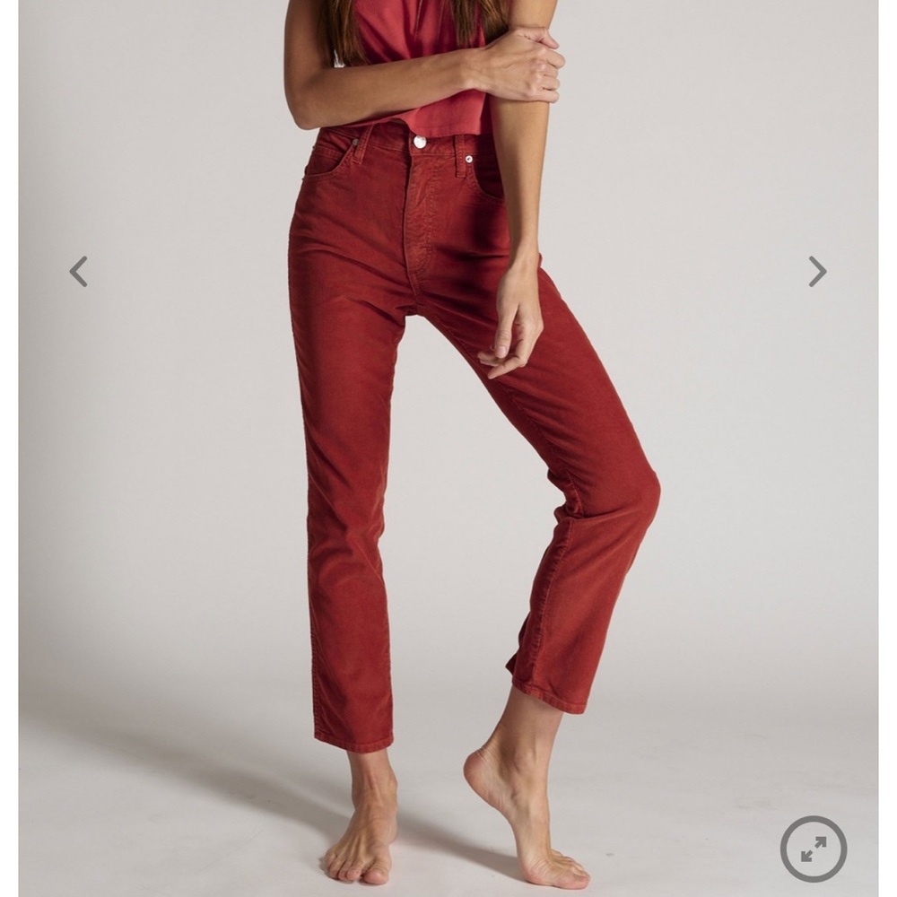 AMO CHLOE CROP STRAIGHT LEG CORDUROY pants size 30